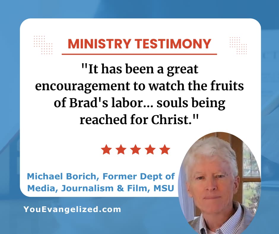 Michael Borich testimony on witnessing souls reached for Christ through Brad St. Clair's ministry Michael Borich testimony on witnessing souls reached for Christ through Brad St. Clair's ministry
