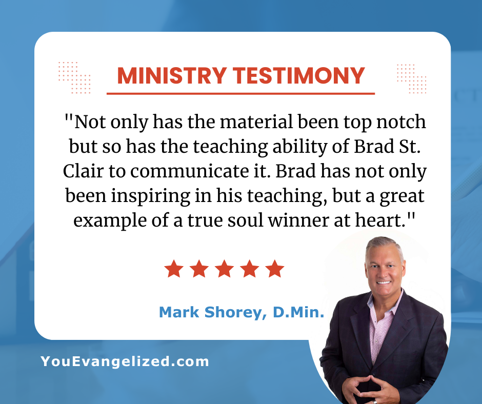 Pastor Mark Shorey testimonial, explaining how the material and Brad St. Clair's ability to present it is inspiring.
